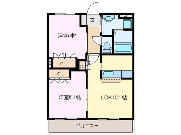 エルピスハイムＡ棟の物件間取画像